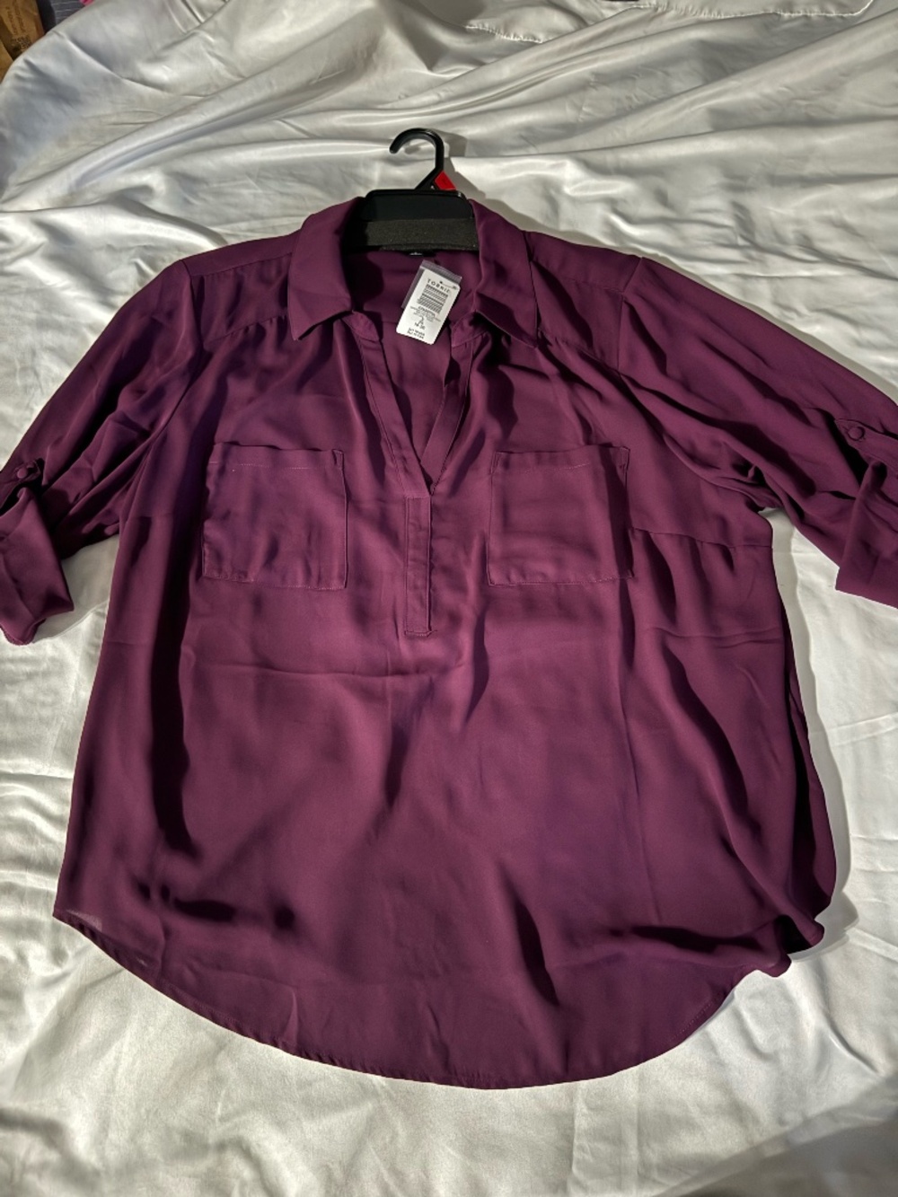 Torrid Maroon Chiffon Harper Pullover Blouse – Size 2 (2X) | NWT